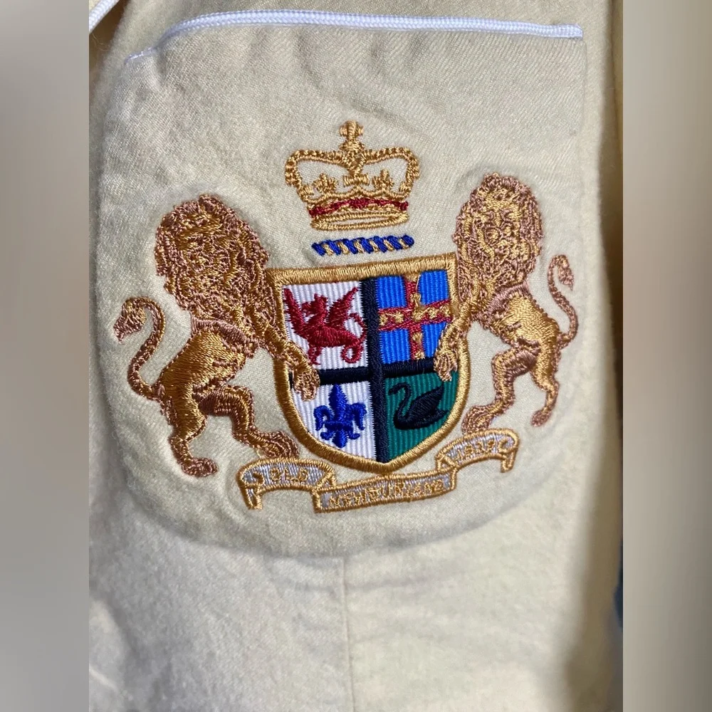 Y2k Preppy Ralph Lauren Rugby Yellow Wool Blazer - Picture 4 of 12